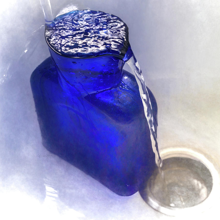 Blue Bottle Pour Photograph by Sharon Popek
