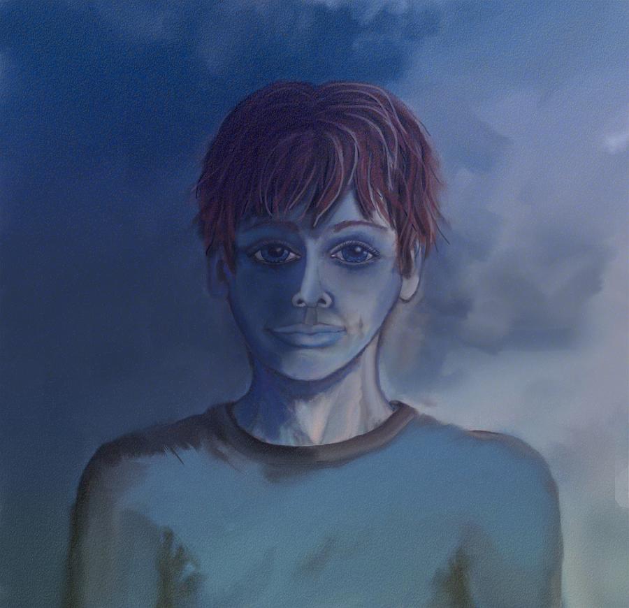 Blue boy Drawing by Joan Stratton