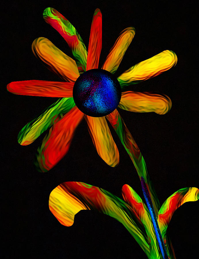 Blue Bud Flower Digital Art by Gayle Price Thomas