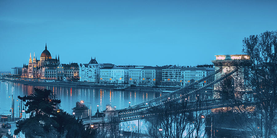Blue Budapest Photograph by Tito Slack
