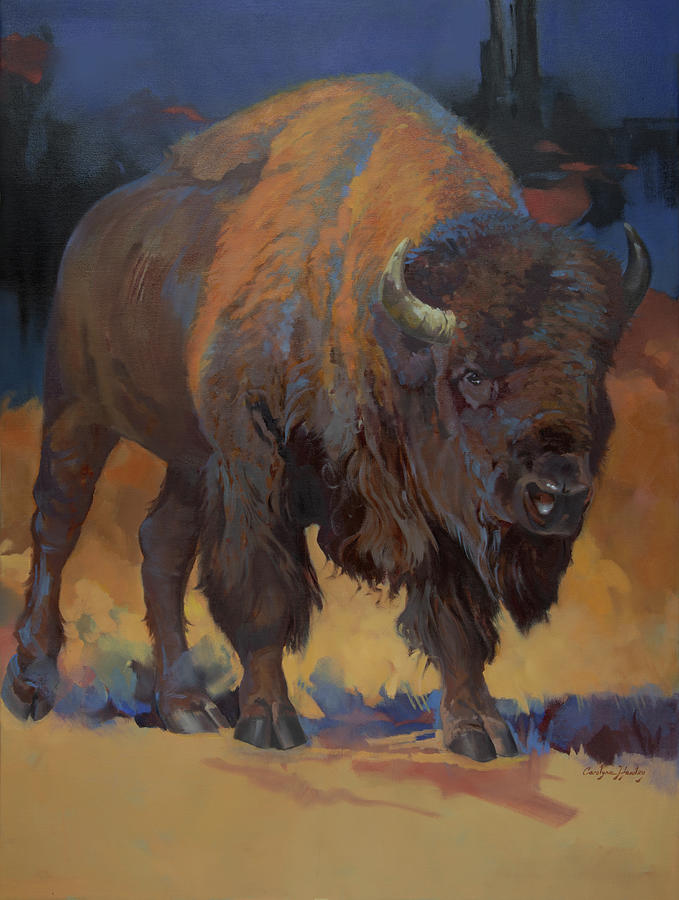 Blue Buffalo Painting by Carolyne Hawley
