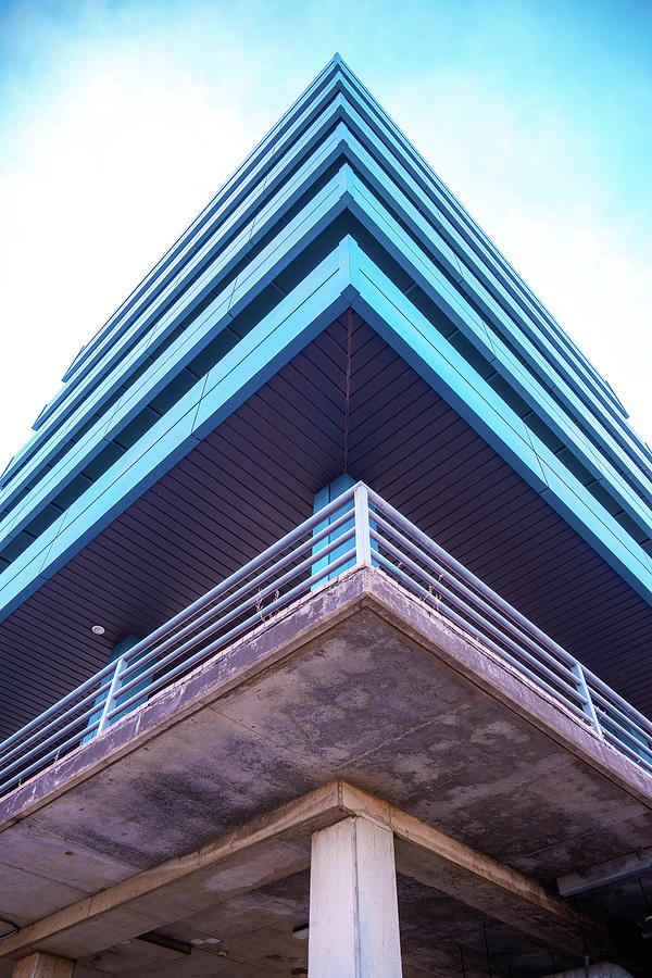 Blue Building With Angles Photograph by New-Moore Photography - Fine