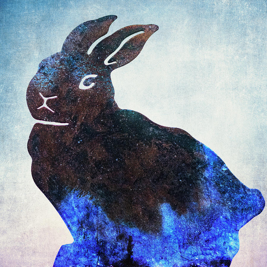 Blue Bunny Mixed Media by Carol Leigh
