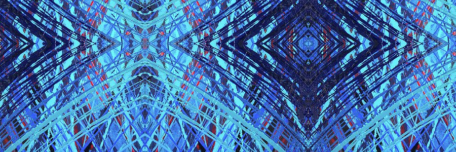 Blue Burst Abstract Art Painting by Sharon Cummings