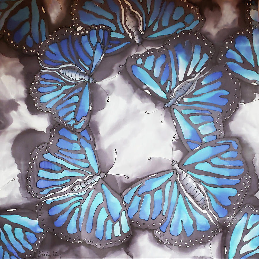 Blue Butterflies Tapestry - Textile by Karla Kay Benjamin