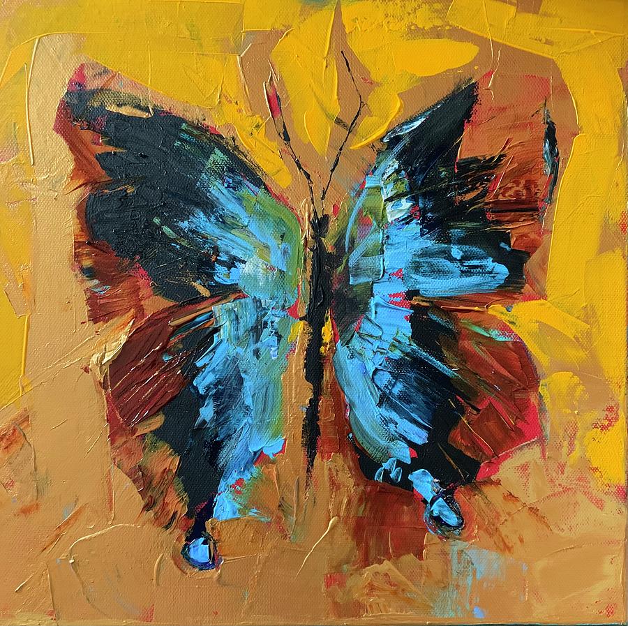 Blue Butterfly Painting by Bonny Butler