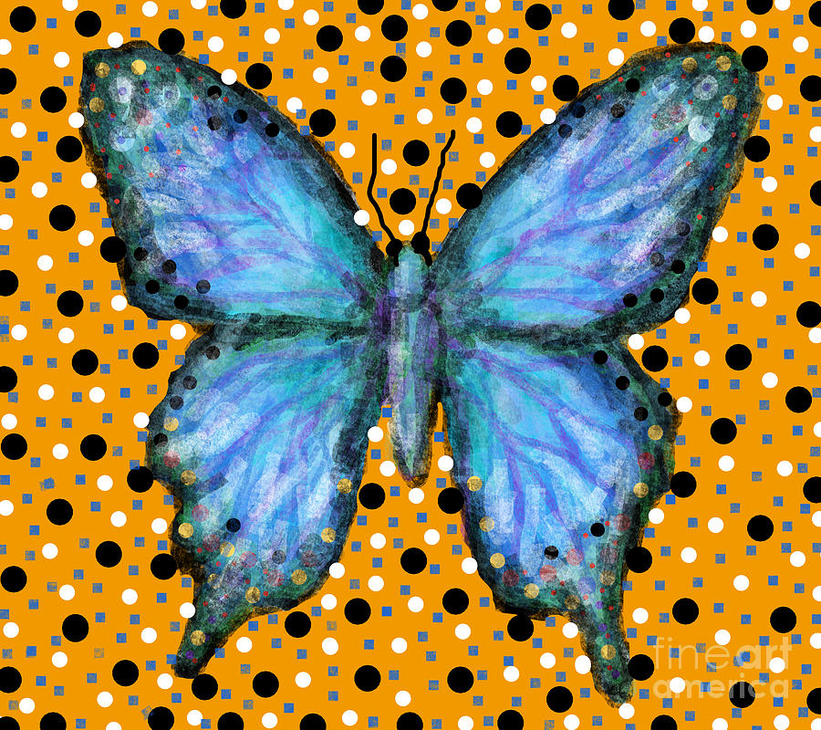 Blue Butterfly Painting by Bradley Boug