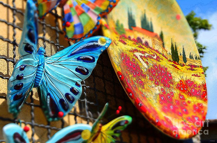 Blue Butterfly Ceramics  Photograph by Ramona Matei