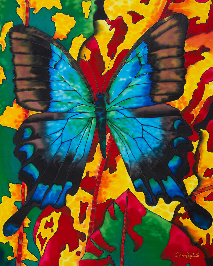 Blue Butterfly Painting by Daniel Jean-Baptiste