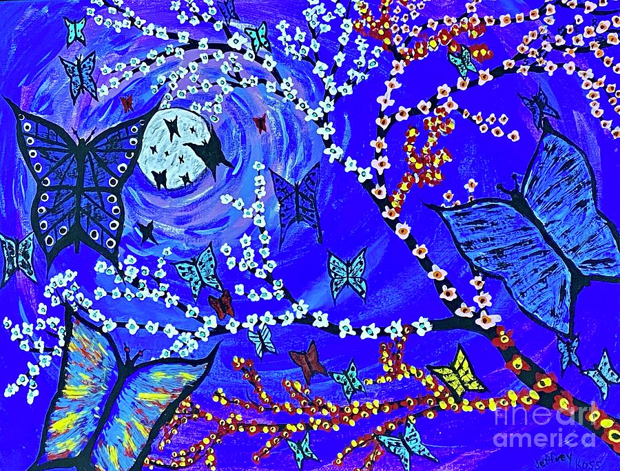 Blue Butterfly Heaven  Painting by Jeffrey Koss