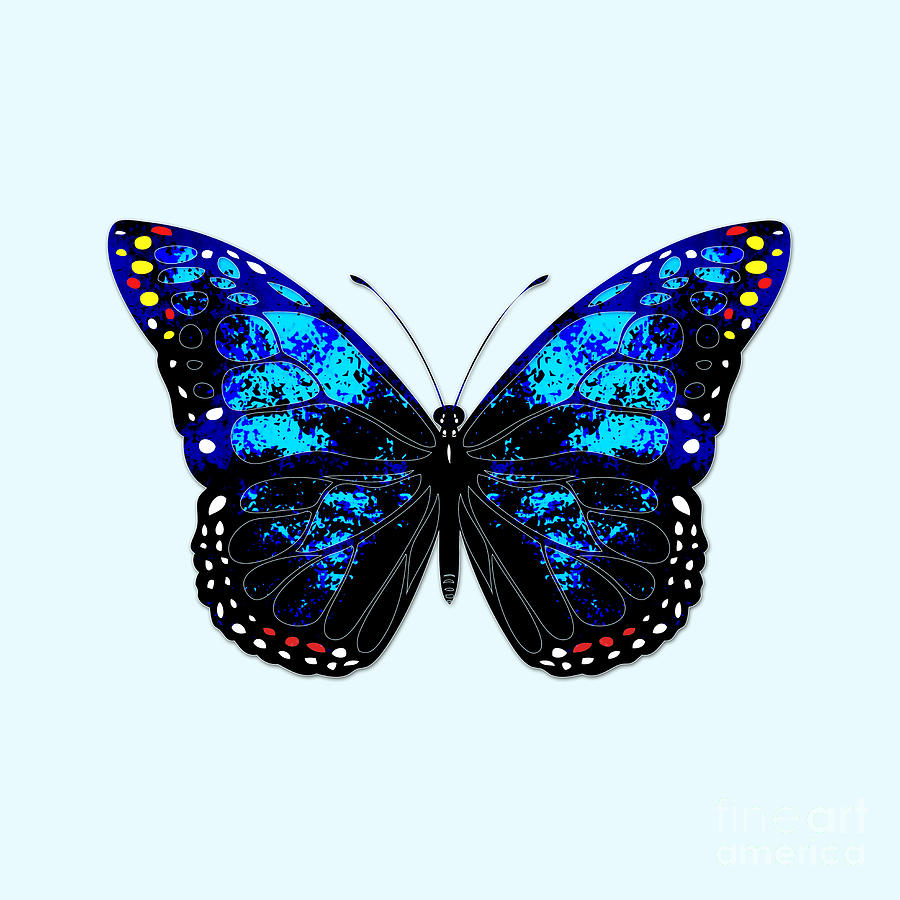 Butterfly Digital Art - Blue butterfly II by Gaspar Avila