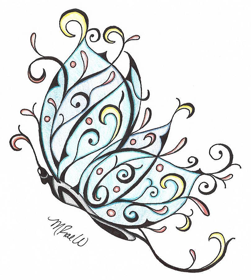 Blue Butterfly Drawing
