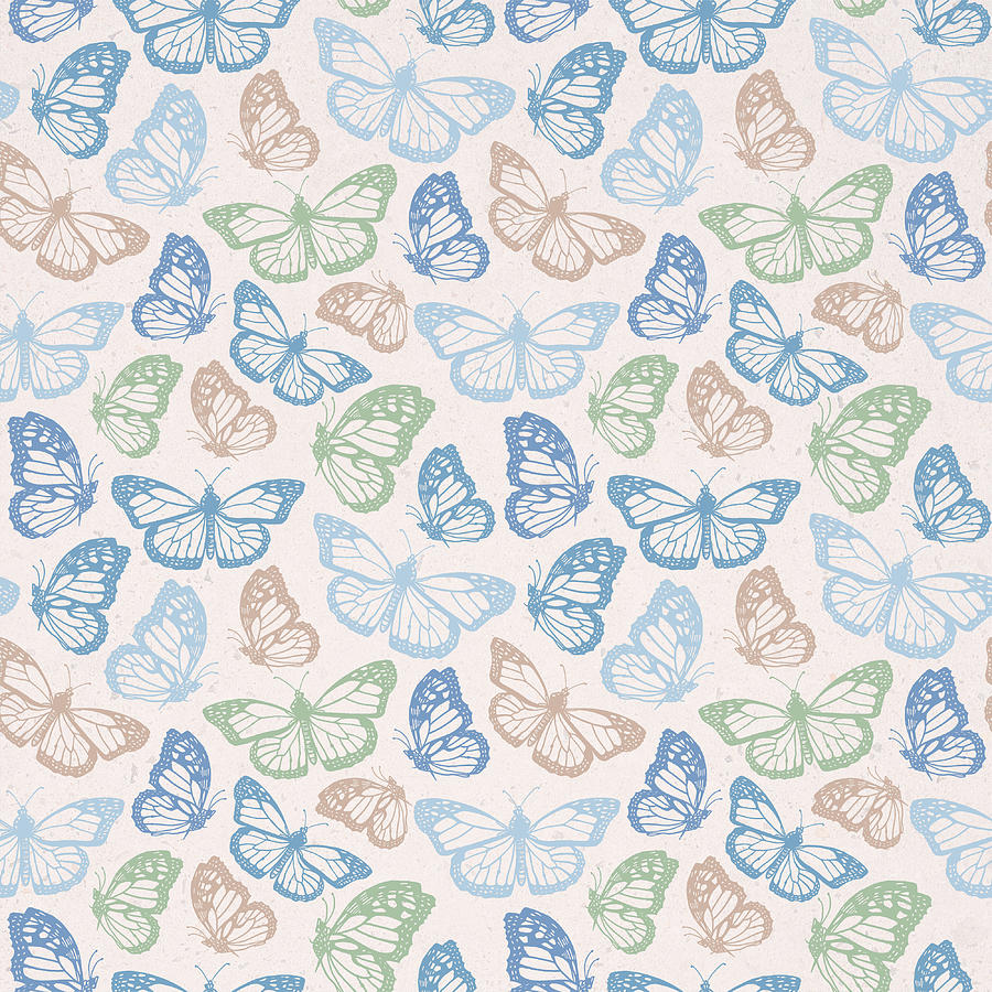 Blue Butterfly Pattern Digital Art by Lauren Ullrich - Fine Art America