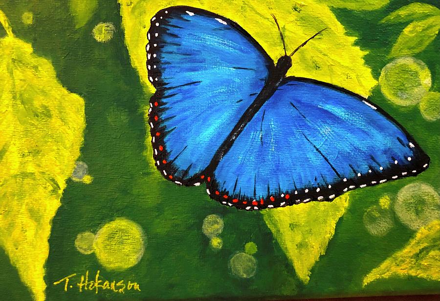 Blue Butterfly Painting by Tom Hokanson - Fine Art America