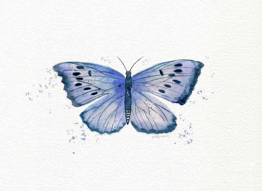 Blue Butterfly1 Painting by Melly Terpening