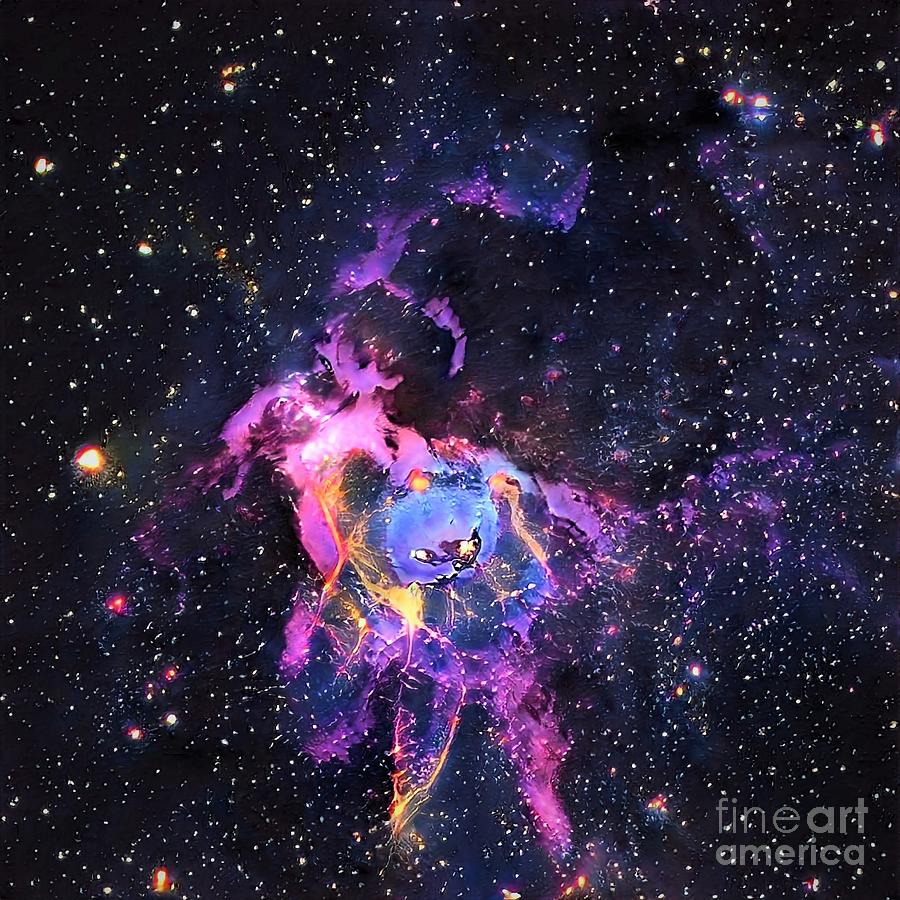 Blue Center Galaxy Digital Art by Winchawa Art - Fine Art America