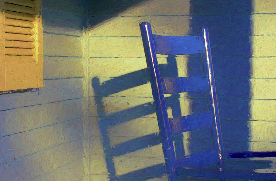 Sunset Digital Art - Blue Chair Maine Camden Maine by David Smith