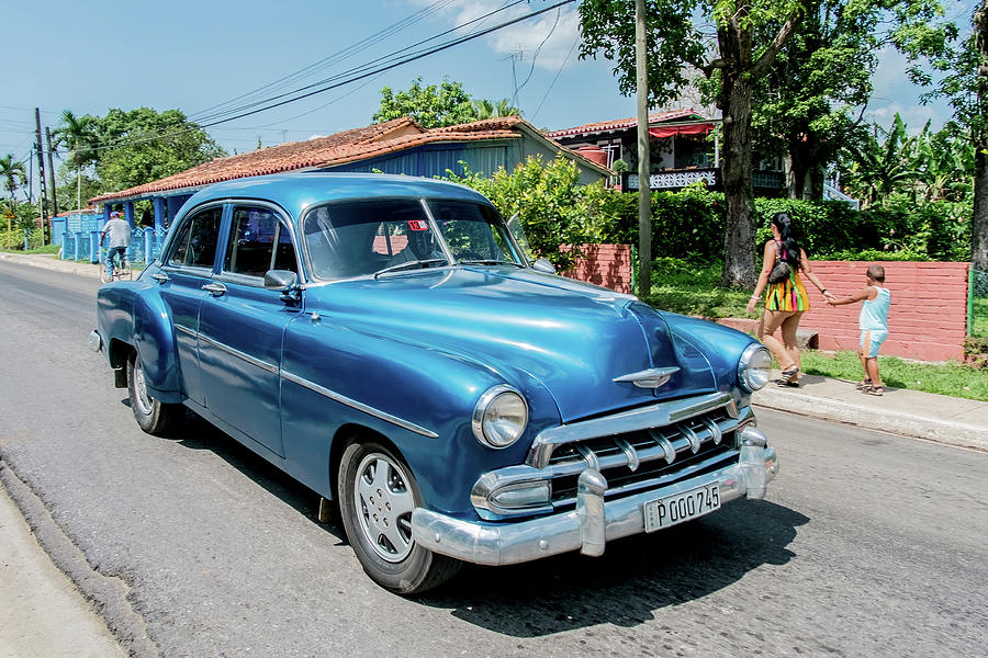 Blue Chevrolet, Vinales. Cuba Photograph by Lie Yim
