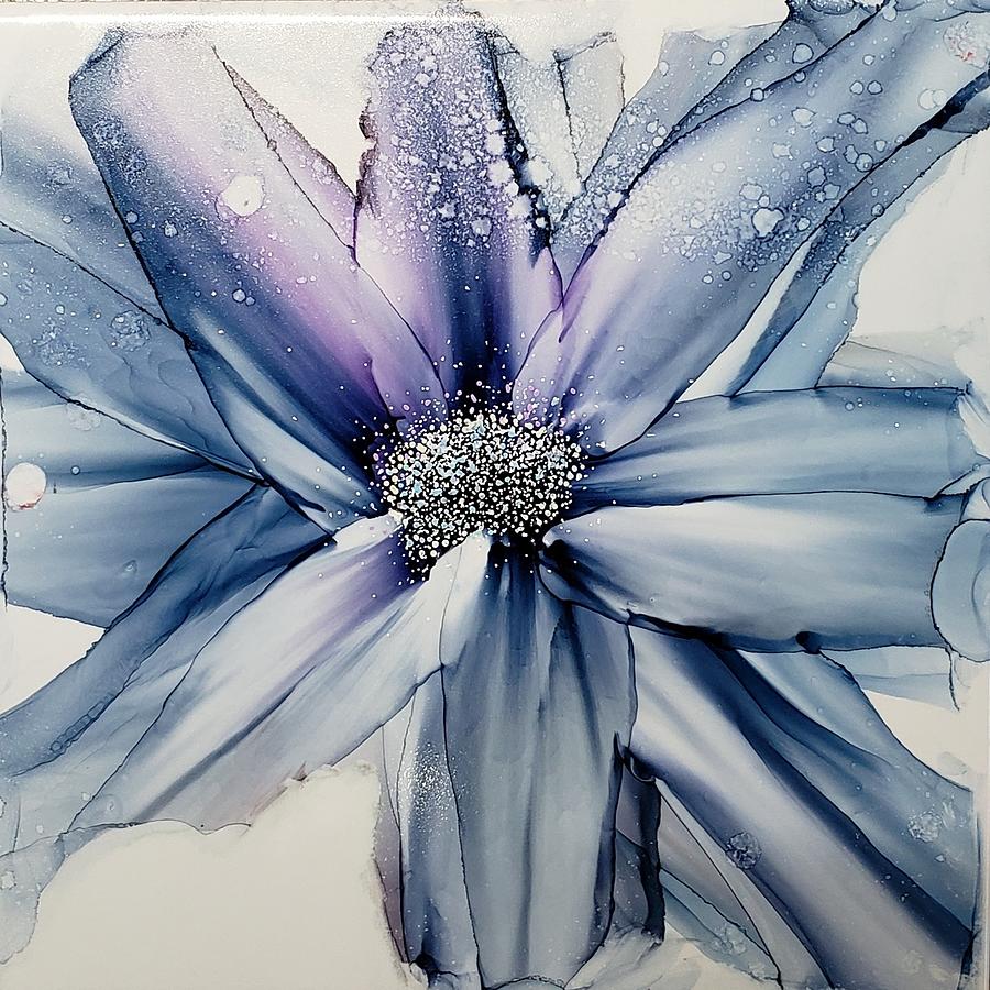 Flowers Still Life Painting - Blue by Cindy Rothery