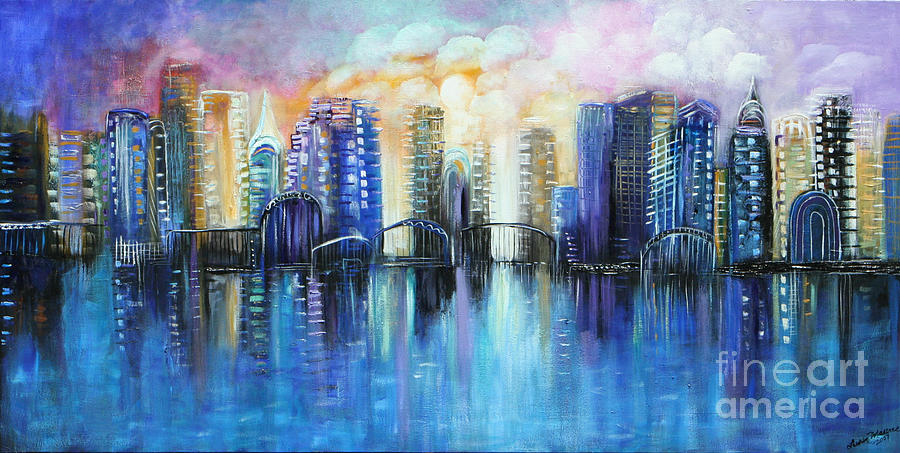 Blue City Painting by Lauren  Marems