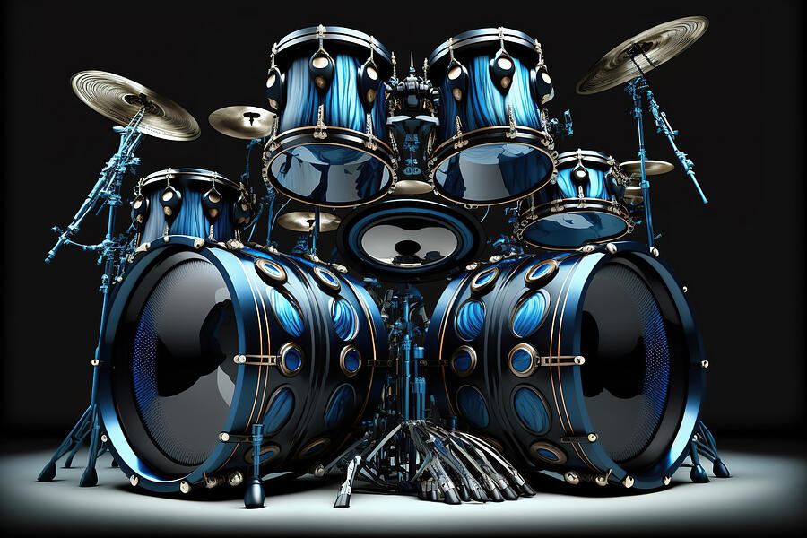 Blue Claws Drum Set Digital Art