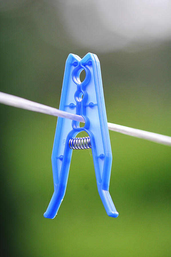 Blue clothes peg Photograph by Mtking