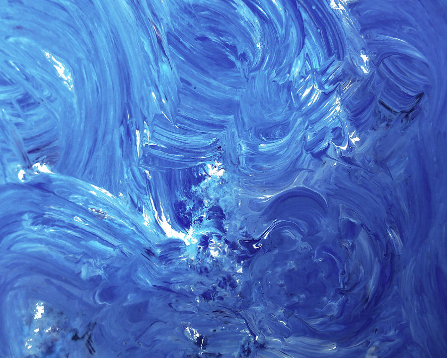 Blue Coastal Breeze Contemporary Decor Ocean Waves I Painting by Irina Sztukowski