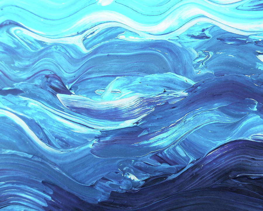 Blue Coastal Breeze Contemporary Decor Ocean Waves IV Painting by Irina Sztukowski
