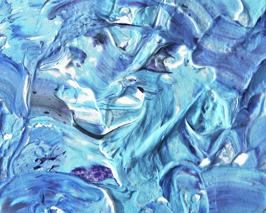  Blue Coastal Breeze Contemporary Decor Ocean Waves VII Painting by Irina Sztukowski