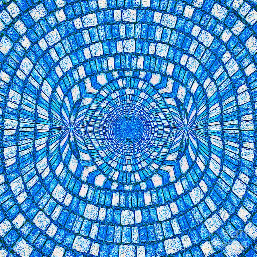 Blue Cobble Stone Digital Art Digital Art by Douglas Brown