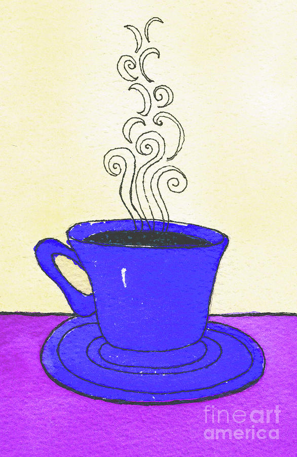 Blue Coffee Cup Painting by Norma Appleton