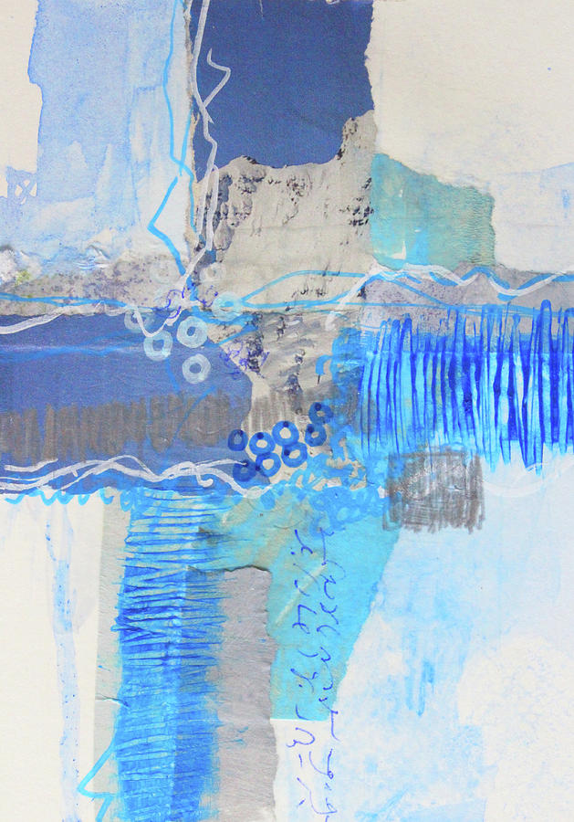 Blue Collusion Mixed Media by Nancy Merkle