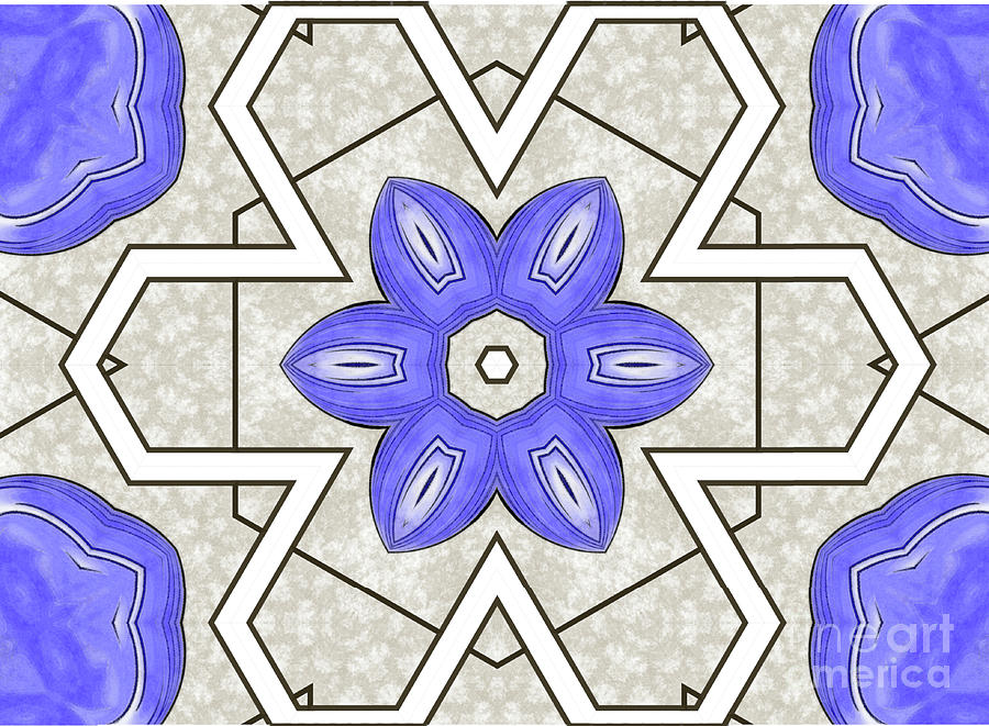 Blue Composite Kaleidoscope  Digital Art by Charles Robinson