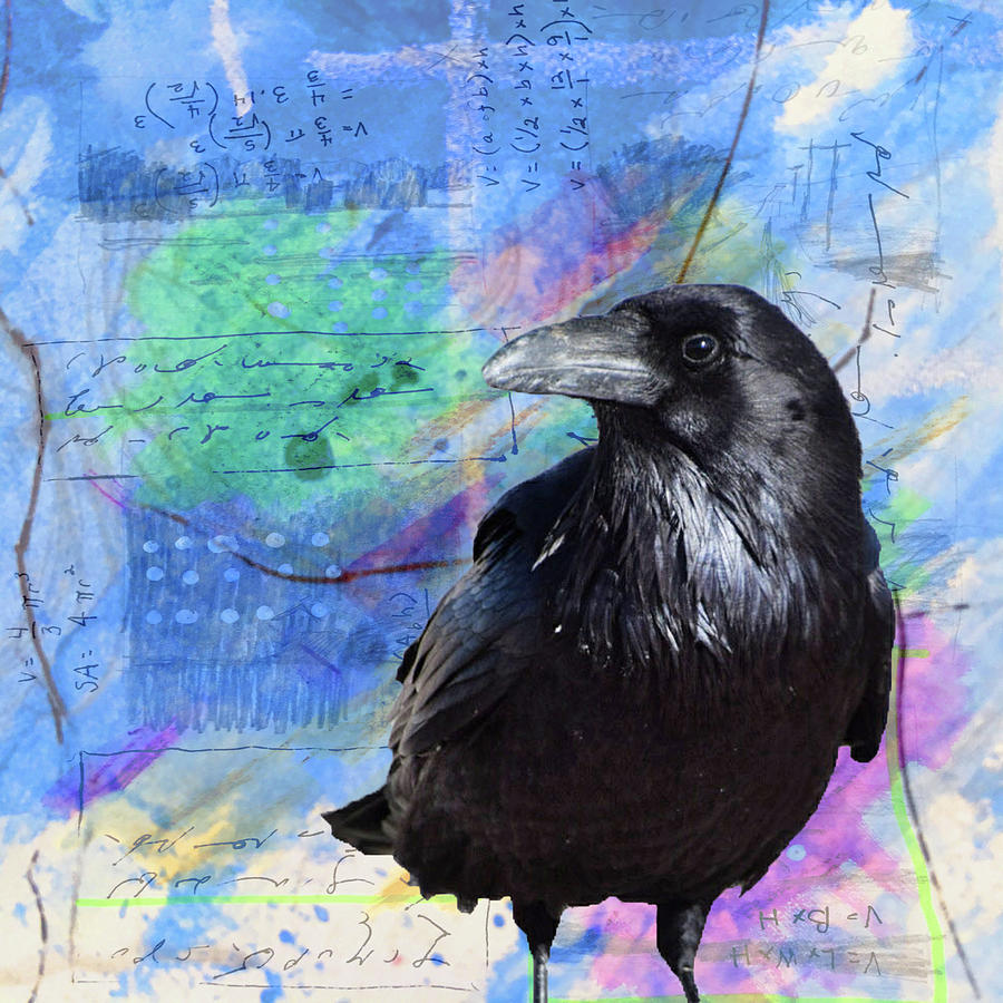 Blue Corvus Digital Art by Nancy Merkle