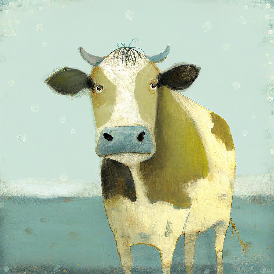 Blue Cow - Arthur Digital Art by Lisa S Baker