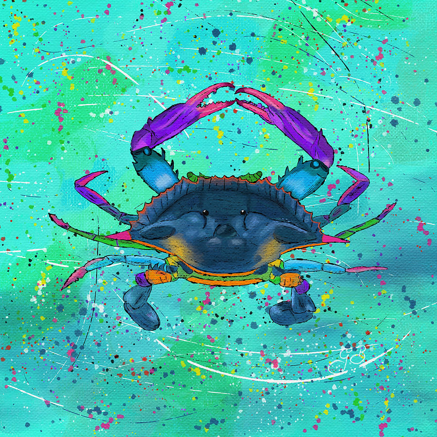 Blue Crab Celebration Digital Art by Gayle Berthiaume - Fine Art America