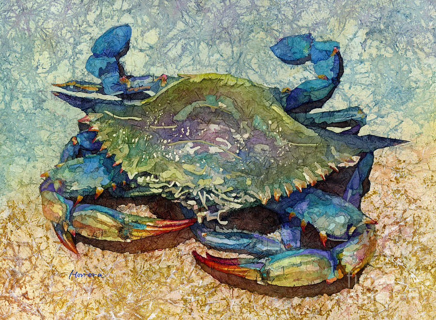 Crab Painting - Blue Crab by Hailey E Herrera