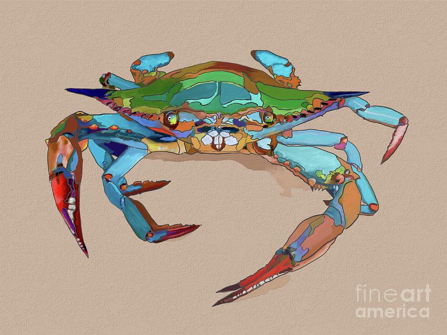 Blue Crab Painting by Kathy Strauss