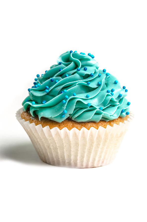 Blue creamed cupcake Photograph by Devteev