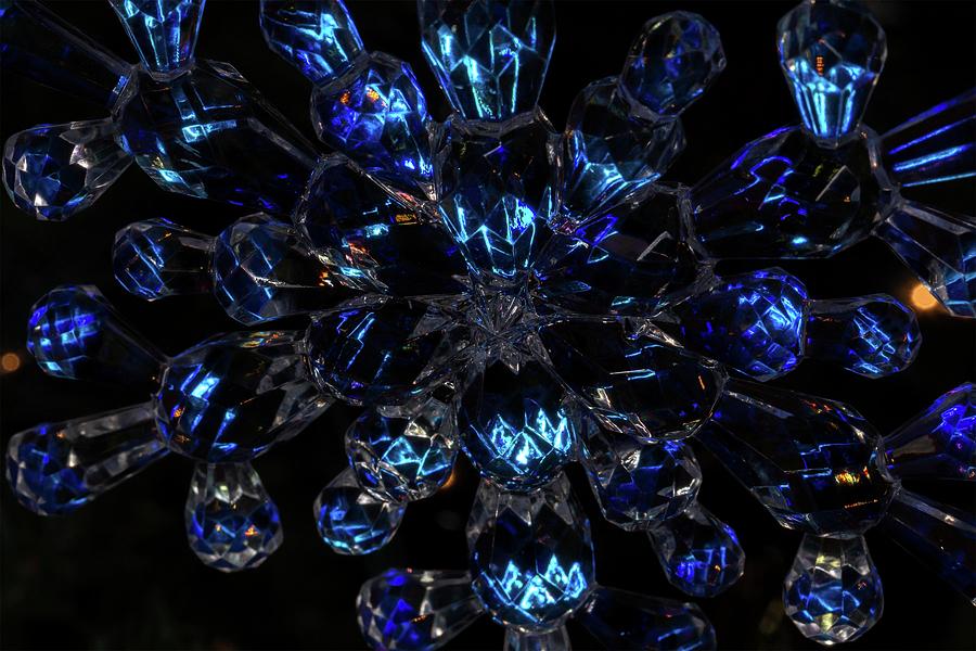 Blue Crystal Snowflake Photograph by Liza Eckardt