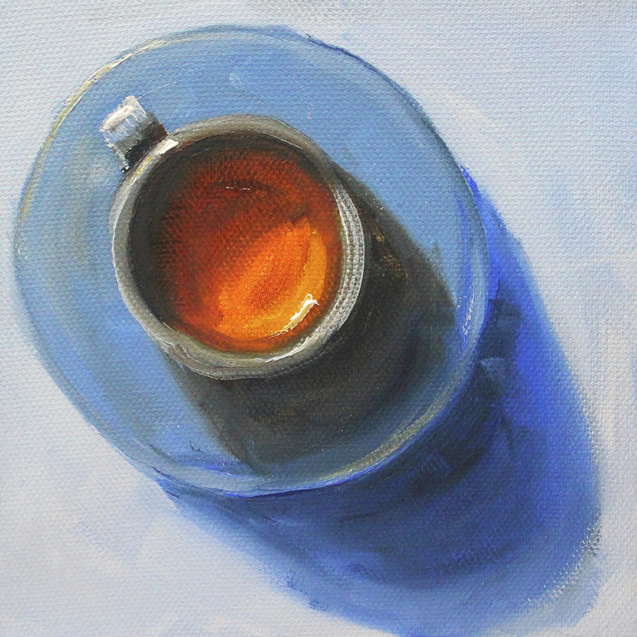 Blue Cup Painting by Nancy Merkle