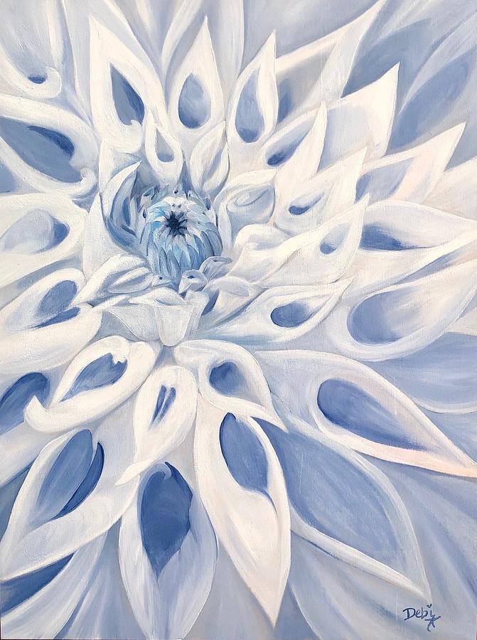 Blue Dahlia Painting