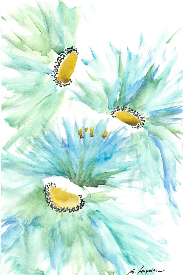 Blue Daisies Painting by AList Art Gallery