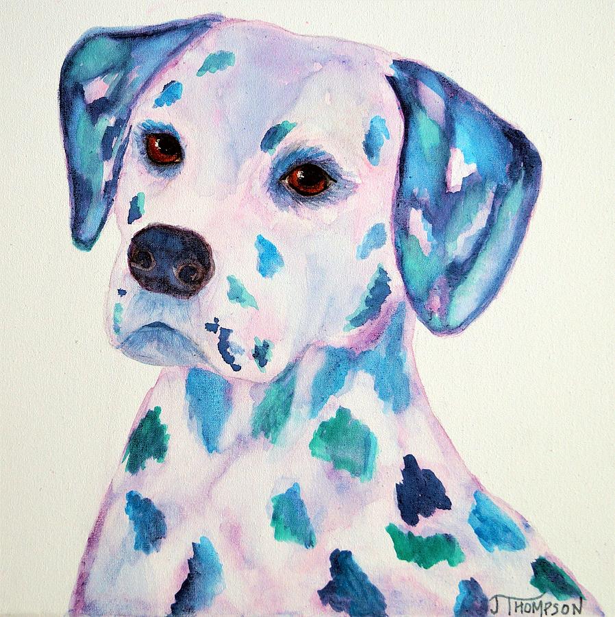Dalmatian Painting - Blue Dalmatian by Judy Thompson
