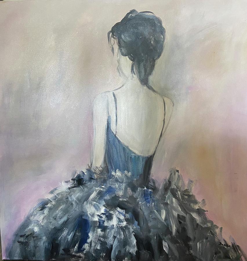 Blue Dancer Painting by Denice Palanuk Wilson