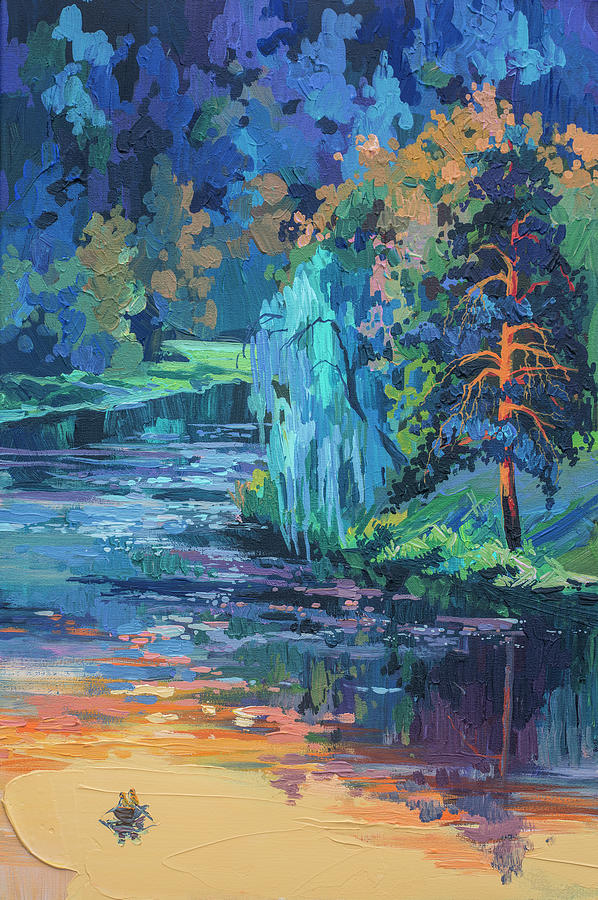 Blue Dawn Painting by Anastasia Trusova