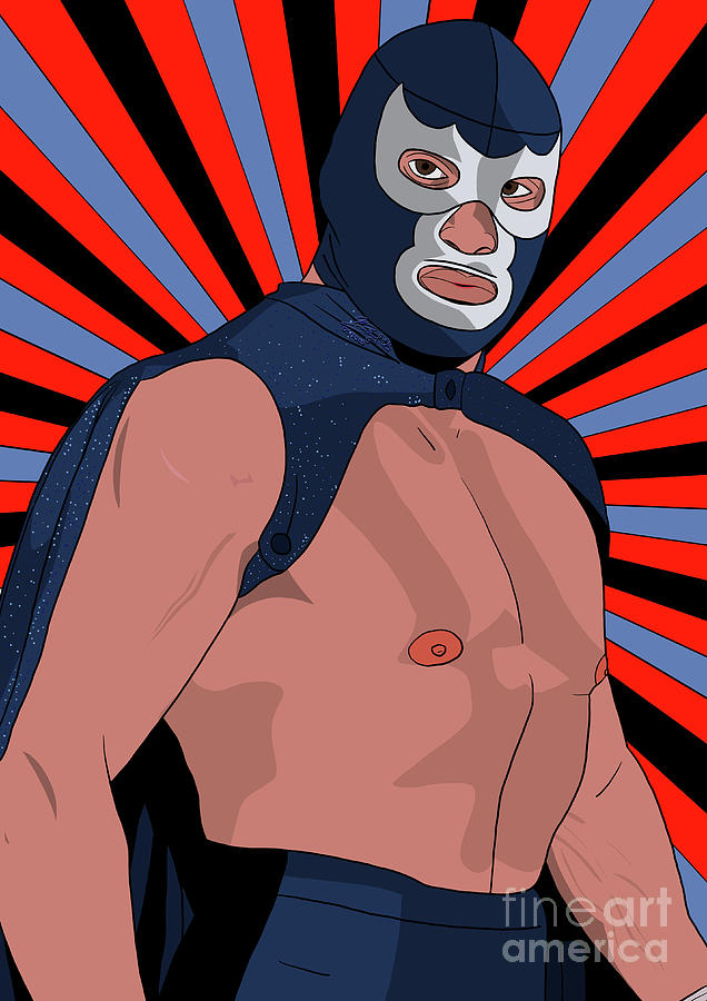 Blue Demon el luchador mexicano Digital Art by Marisol VB