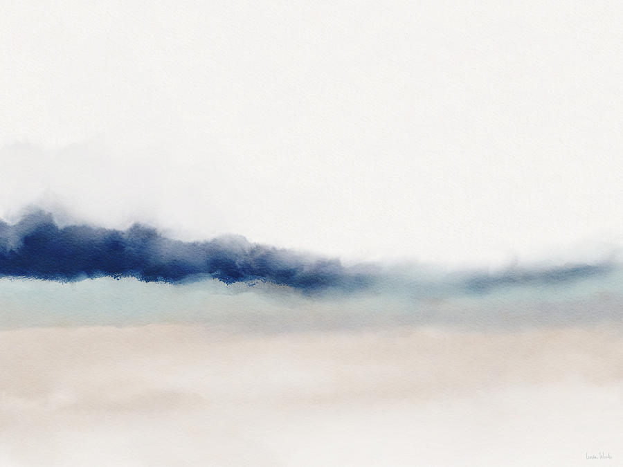 Blue Desert Landscape- Art by Linda Woods Mixed Media by Linda Woods