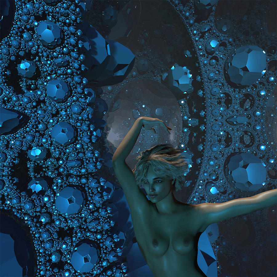 Blue Diamond Girl Digital Art by Richard Hopkinson
