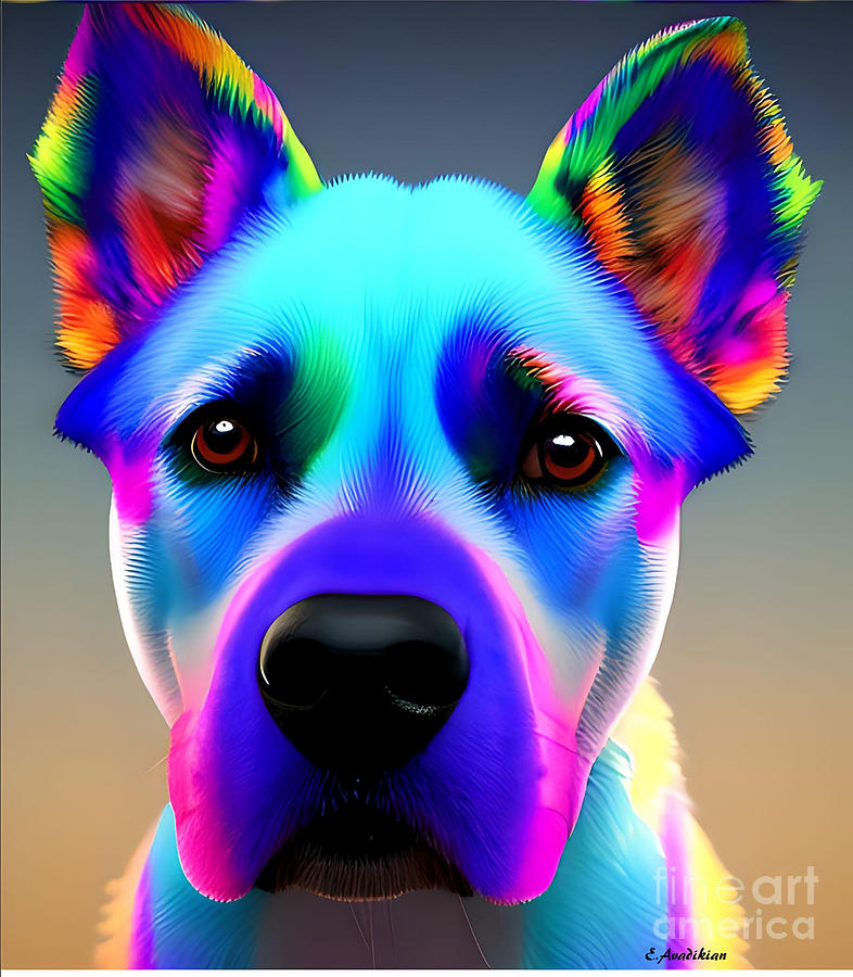 Blue Dog Digital Art By Eric Avadikian Pixels   Blue Dog Eric Avadikian 